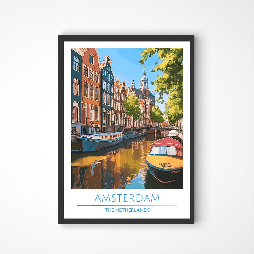 Amsterdam Netherlands Travel Poster Print A4 A3 Unframed - Etsy UK