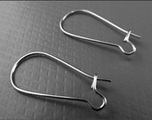20 or 50 Darker Silver Color Kidney Ear Wires Hooks - B34