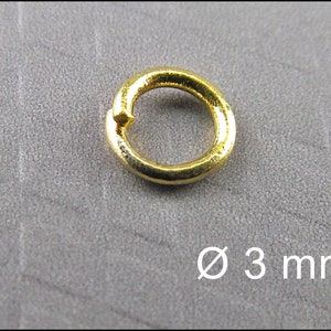 Open Gold Plated Jump Rings Ø 3 mm R501 image 1
