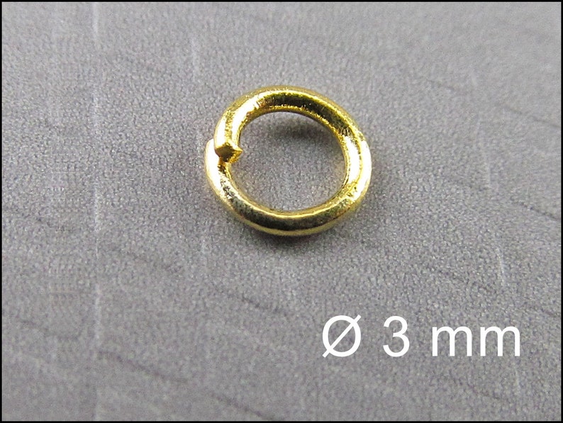 Open Gold Plated Jump Rings Ø 3 mm R501 image 1