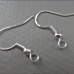 20x, 50x oder 100x Echte 925er Sterling Silber Ohrhaken Fischerhaken mit Kugel B46 Bild 1