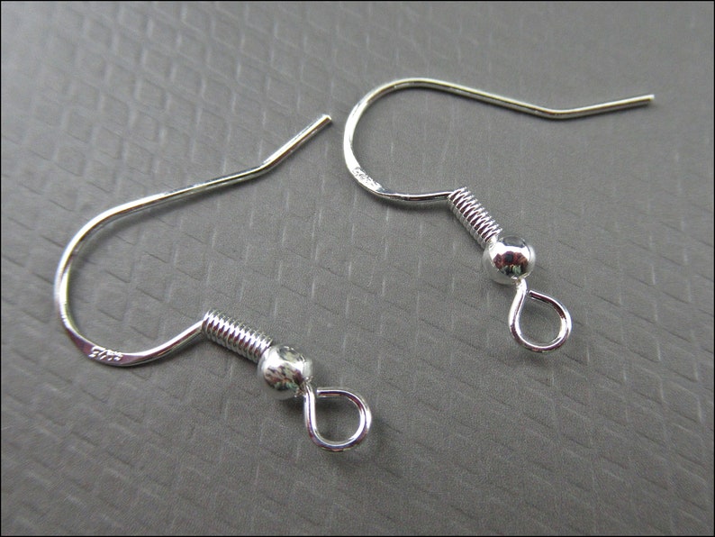 20x, 50x or 100x 925er Sterling Silver Ear Hooks B46 image 1