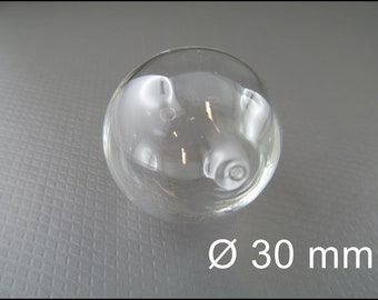 10 x 30 mm Ø boules de verre / perles de verre creux soufflé