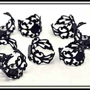 10 x black ring base gothic  RZ-02