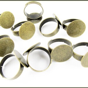 10 x Support Bague Bronze 15 mm RZ26 image 2