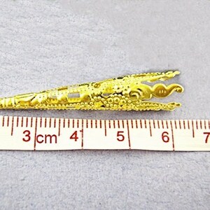12 or 25 x gold plated long noble bead cups 4 cm P60 image 6