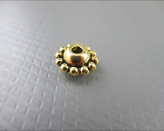 10 x metal bead, spacer bead, gold-colored, flower shape AP-020