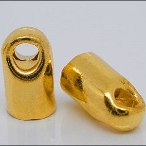 100 x Gold Plated End Tip Bead Caps - EK04