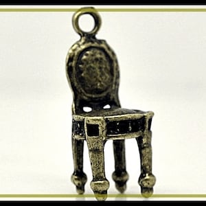 6 x Chair 3D Charms bronze antique