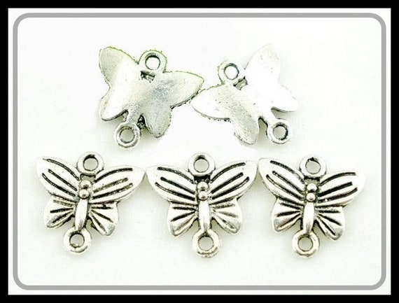 8x Connectors Butterfly Antik Silver Vintage VB6