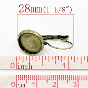 10x Round Earring French Clips Bronze 12mm B40 image 2