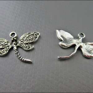 20x Dragonfly Charm Pendant bronze, silver or gold A54 image 6