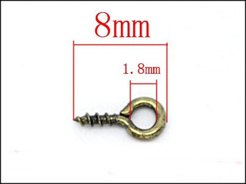 20 x Bronze Tone Screw Eyes Bails 8x4 SOE-01 image 2