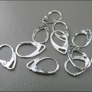 10 x 925 sterling silver earrings elegant with double bridge ear hooks lockable B45 image 4