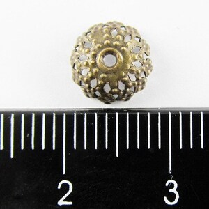 25x or 60x Antique Bronze Flower End Bead Caps P16 imagem 3