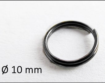 50 x Black Split Rings 10 mm sw-R708s