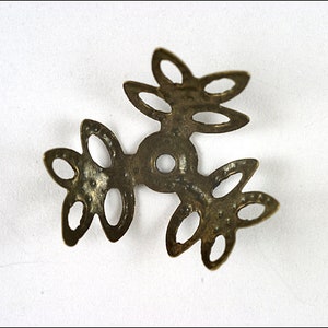 25 or 60 pieces Flower noble bead cups bronze antik P08 image 3