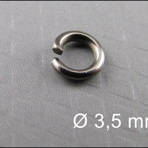 50, 100 or 200 x Open Black Color Jump Rings Ø 3.5 mm R701