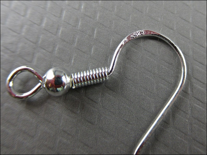 20x, 50x oder 100x Echte 925er Sterling Silber Ohrhaken Fischerhaken mit Kugel B46 Bild 2