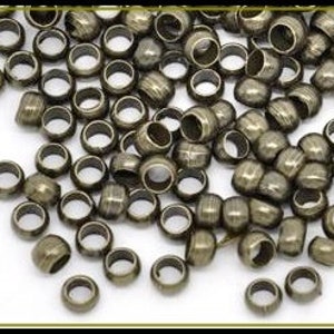 100 x Bronze Color Crimps Beads 3mm QP02 imagem 2