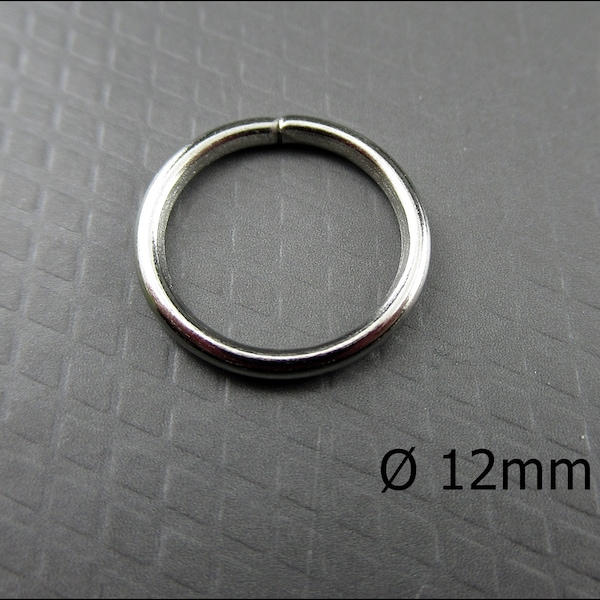 20x, 50x or 100x Silver-colored jump rings Ø 12 mm - open - R210