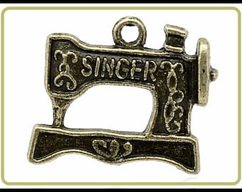 10 x Sewing Machine bronze vintage - C38