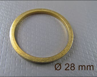 10 x Golden Circle Pendants, Brass, 28 mm A26