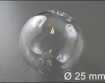 10 x 25 mm Ø boules de verre / perles de verre creux soufflé