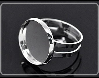 10x silver ring base adjustable with blank finding