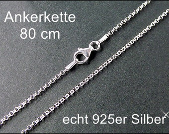 Genuine 925 silver chain/anchor chain 80 cm HK925-01