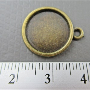 10x porte-assiettes rondes pendentifs pour cabochons avec rond Ø 12 mm, couleur bronze A51 image 4