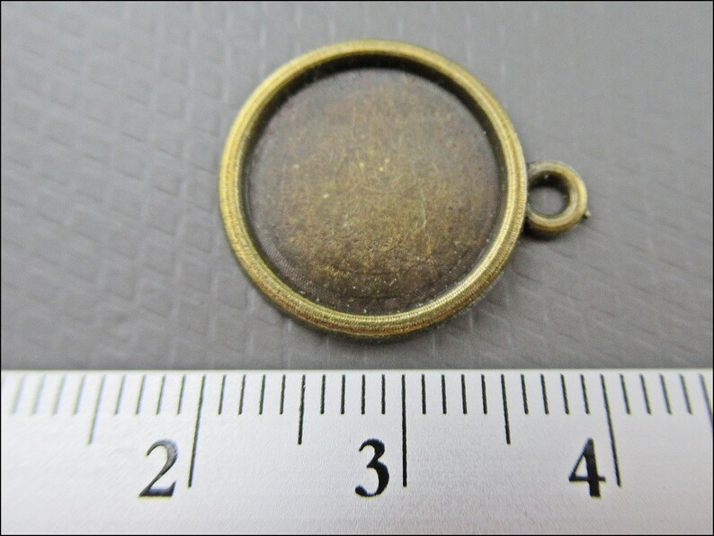 10x porte-assiettes rondes pendentifs pour cabochons avec rond Ø 12 mm, couleur bronze A51 image 4