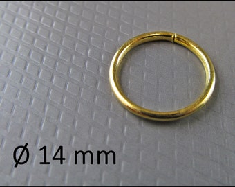 10x, 20x or 50x Gold-colored open jump rings 14 mm - R412