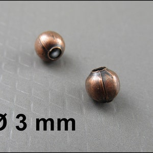 100x perle métallique, perle d'espacement, couleur cuivre, lisse AP-02 image 1
