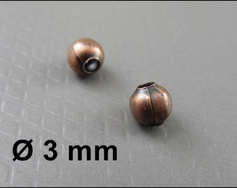 100x metal bead, spacer bead, copper-colored, smooth AP-02