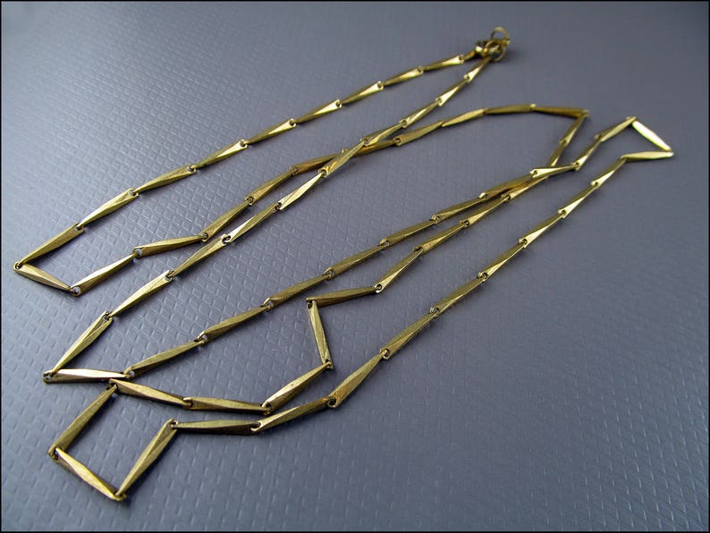 Belle chaine de bijoux en bronze 80 cm HK01 image 1