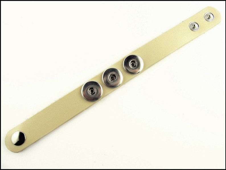 Bracelet en Cuir Beige pour trois Tjunks CH-7 image 3