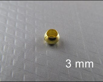 100 x Quetschperlen  3 mm vergoldet - QP17