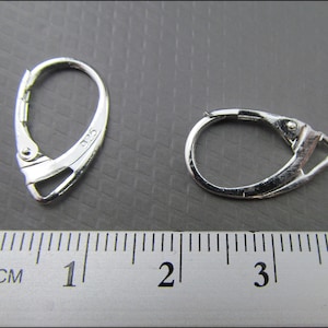 10 x 925 sterling silver earrings elegant with double bridge ear hooks lockable B45 image 5