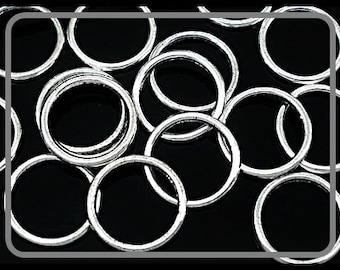 10x, 20x or 50x Silvery Closed Jump Rings  16 mm R214G