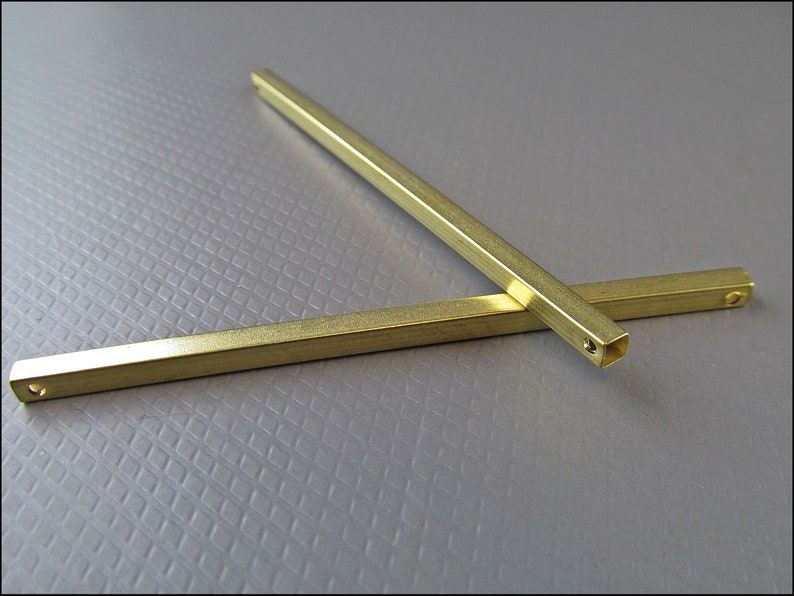 10 x Pendant Connector, square, brass A27 image 2