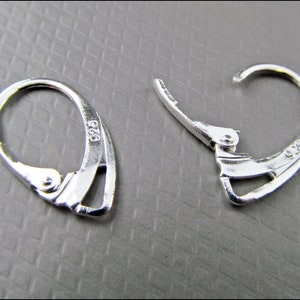 10 x 925 sterling silver earrings elegant with double bridge ear hooks lockable B45 image 2