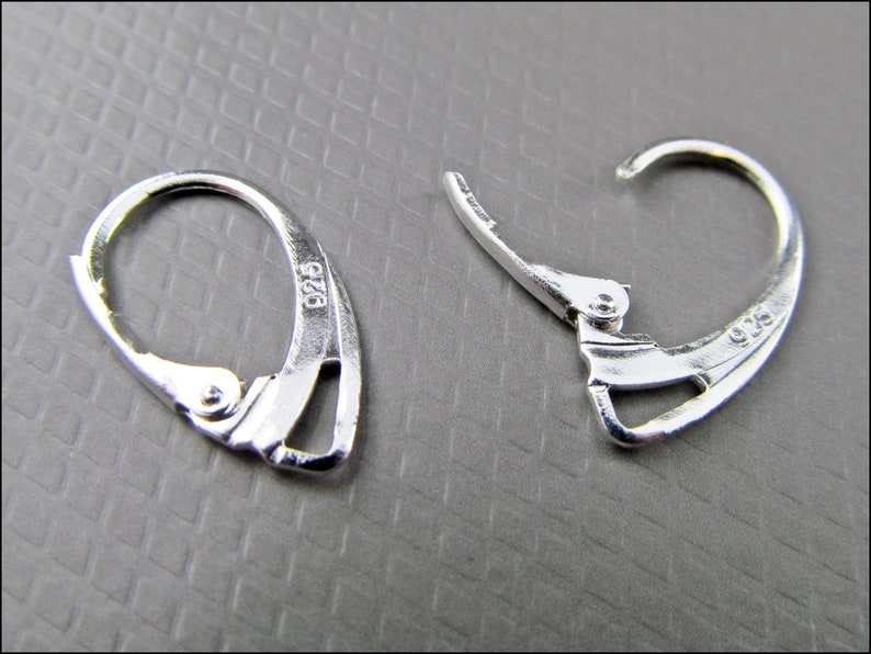 10 x 925 sterling silver earrings elegant with double bridge ear hooks lockable B45 image 2