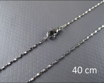 Short dark silver chain - Anchor chain, 40 cm - HK07