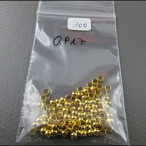 100 x Gold Plated Crimps Beads 3mm QP17 image 4