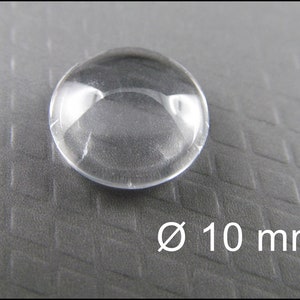 10 x Clear Glass Cabochons Round Ø 10 mm CAB02
