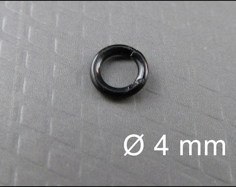 50, 100 or 200 x Black Jump Rings Ø 4 mm open -  R702