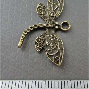 20x Dragonfly Charm Pendant bronze, silver or gold A54 image 10