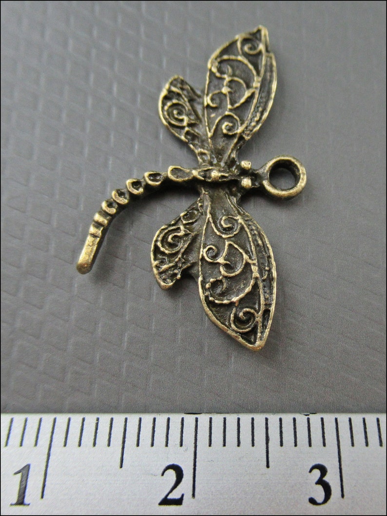 20x Dragonfly Charm Pendant bronze, silver or gold A54 image 10