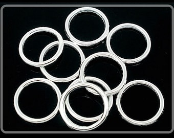 20, 50 or 100 x Closed Jump Rings silver plated 12 mm R310G